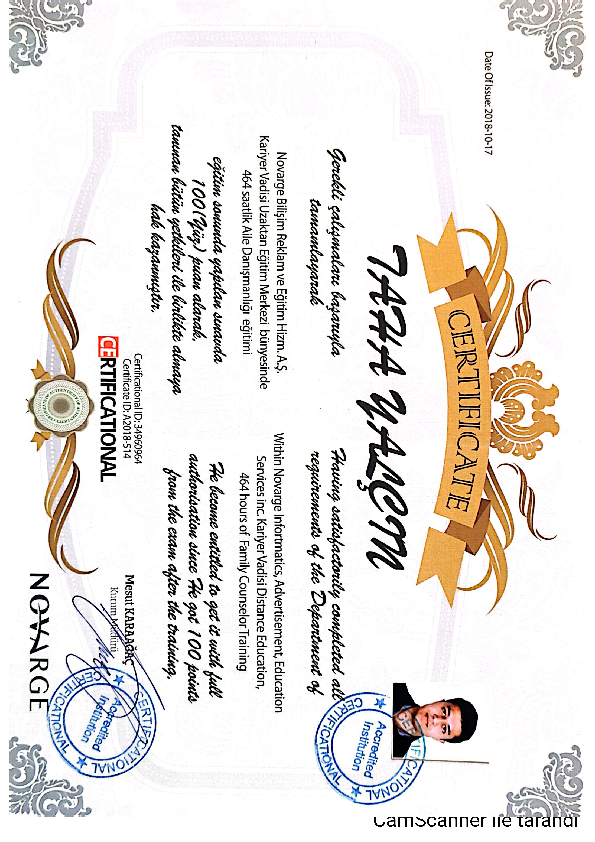 Aile Terapisi Sertifikası