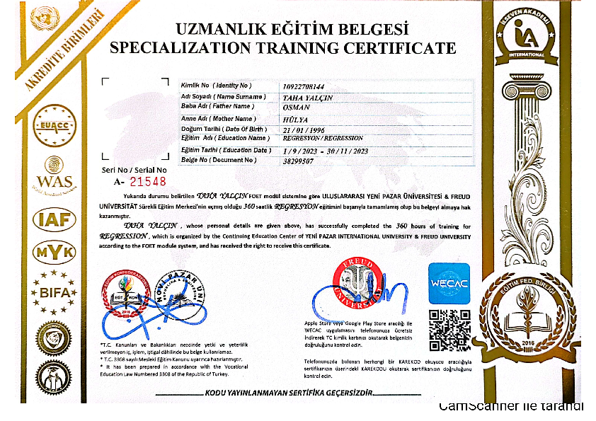 Hipnoterapi Sertifikası